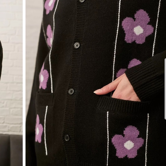 Obey iris sweater cardigan extra large - Picture 2 of 7